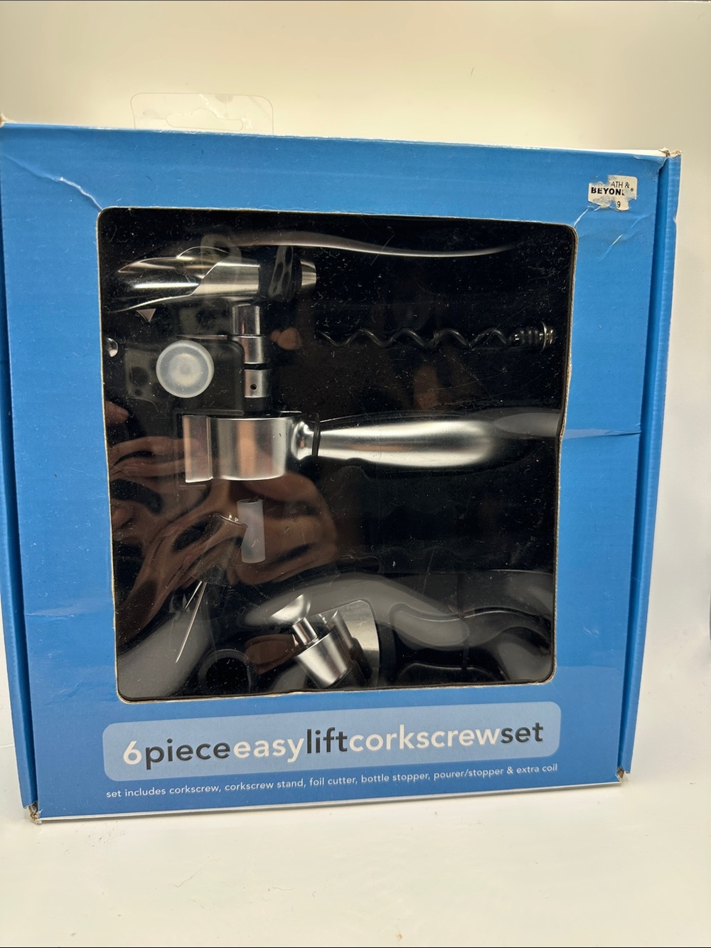 6-Piece Easy Lift Corkscrew Set - Stainless Silver Finish